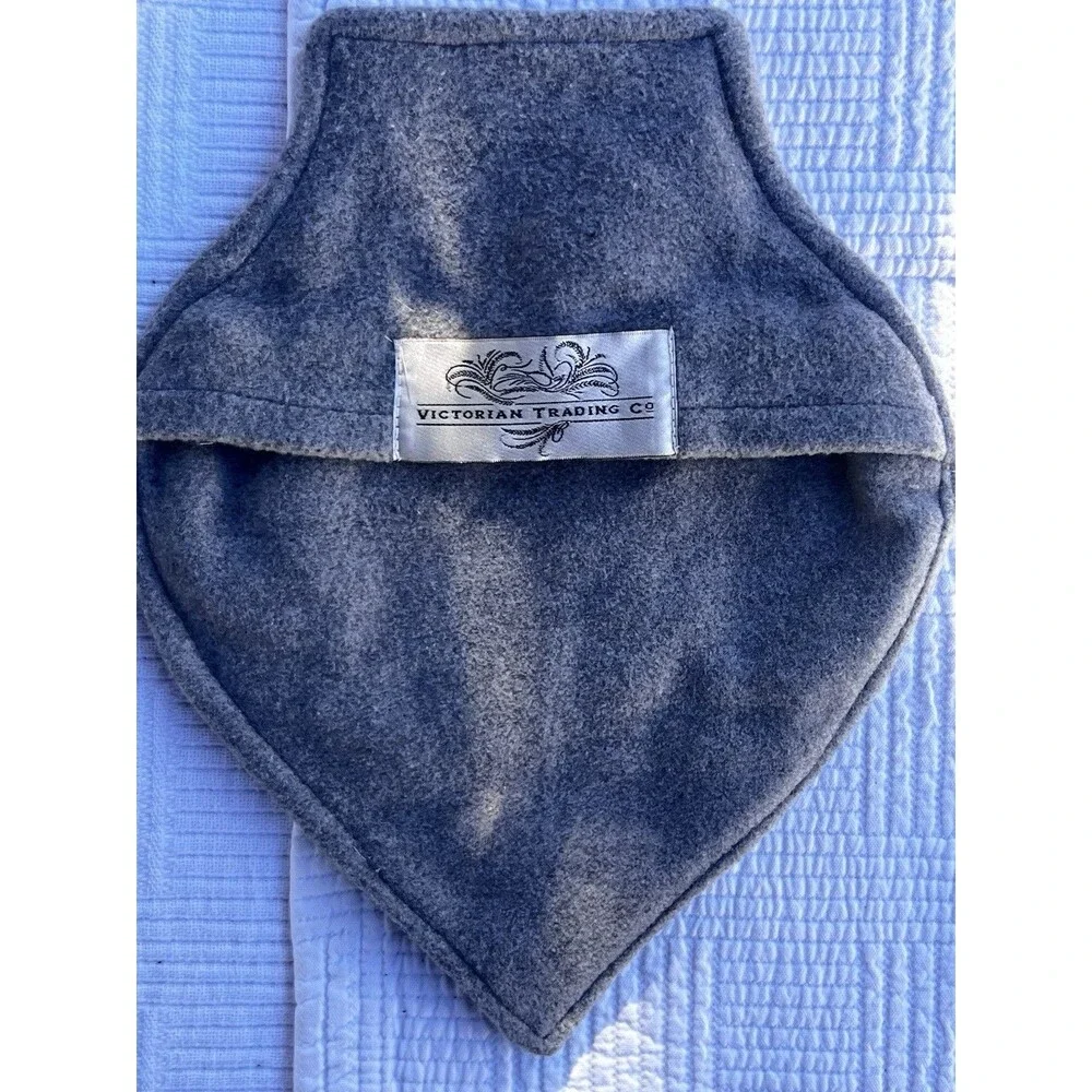 Victorian Trading Co Grey Embroidered Heart Hot Water Bottle Cover ONLY Folk Art